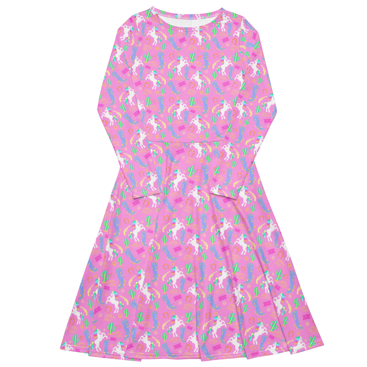 RodeOH! UnicOH!rn Long Sleeve Midi Dress milajki Immersive Art by