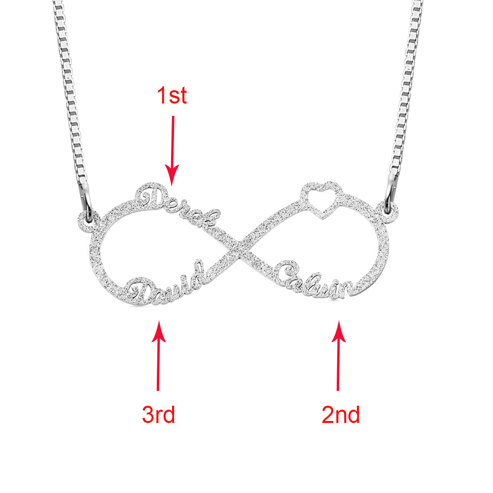 OH! Personalized Infinity 3 Name Necklace - Stainless Steel