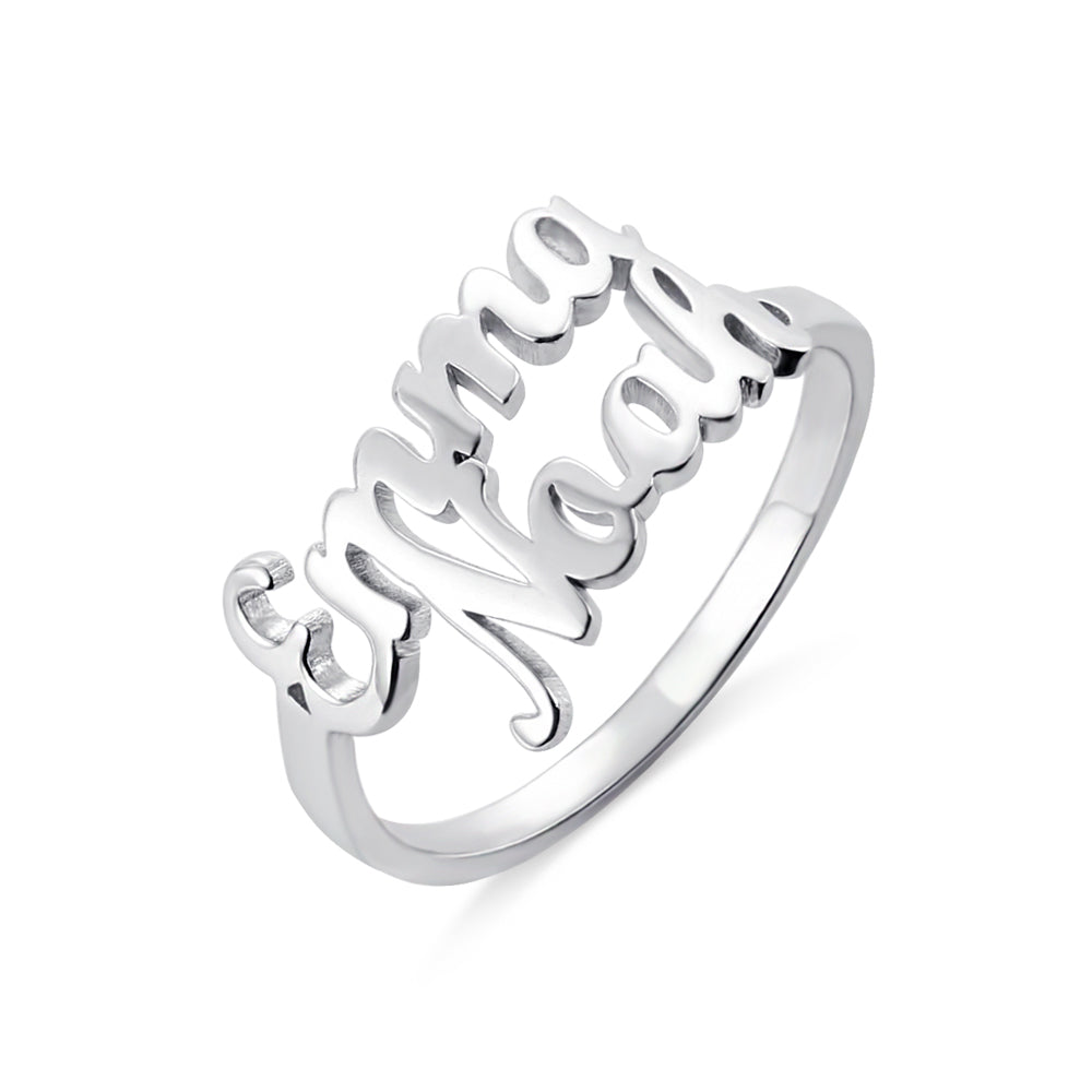 OH! Personalized Double Name Ring - Sterling Silver