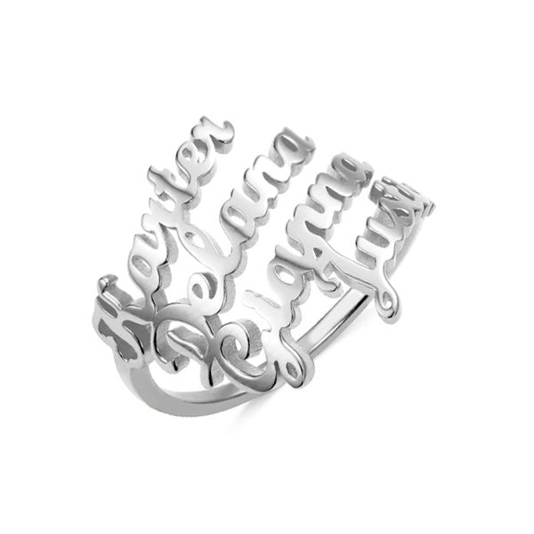 OH! Personalized 4 Name Ring - Sterling Silver